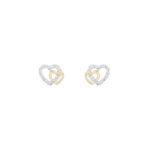 Brincos Classy & Chic Two Hearts Gold