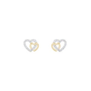 Brincos Classy & Chic Two Hearts Gold