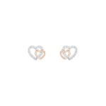 Brincos Classy Two Hearts Rose Gold